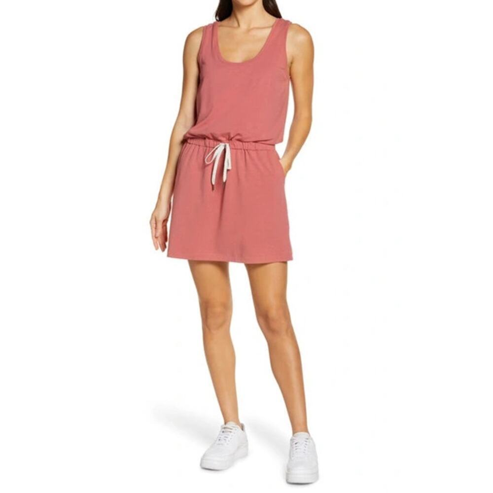 Zella Women's Gwen Ponte Knit Tank Dress Sleeveless in Pink Mauve Size XL NWOT